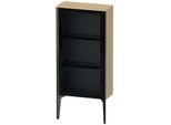Duravit XViu Halbhochschrank XV1361RB271 50x24x89cm, Glastür, schwarz matt, Tür rechts, mediterrane eiche