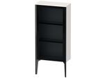Duravit XViu Halbhochschrank XV1361LB285 50x24x89cm, Glastür, schwarz matt, Tür links, weiß hochglanz