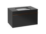 Villeroy und Boch Venticello Waschtisch-Unterschrank A94505PD 75,7 x 43,6 x 50,2 cm, Griff Copper, Black Matt Lacquer