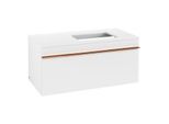 Villeroy und Boch Venticello Waschtisch-Unterschrank A94805MS 95,7 x 43,6 x 50,2 cm, Waschtisch rechts, Griff Copper, White Matt
