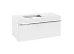Villeroy und Boch Venticello Waschtisch-Unterschrank A94701MS 95,7 x 43,6 x 50,2 cm, Waschtisch links, Griff Chrom, White Matt