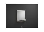 Burgbad Eqio Leuchtspiegel SEZQ065F2010 65 x 76,9 x 15 cm, Grau Hochglanz, horizontale LED-Aufsatzleuchte, Ablage