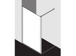 Kermi Xb Glasanlage XBWDL09020VYK 91x200cm, silber hochglanz, ESG SR Opaco Clean, links