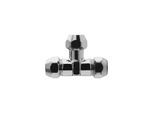 Universal T-Verschraubung 451410 Messing verchromt, 3/8"x10mm, mit 3 Quetschen