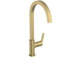Ideal Standard Gusto Küchenarmatur BD411A2 brushed gold, mit hohem eckigen Rohrauslauf