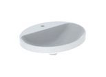 Geberit VariForm Einbauwaschtisch 500723012 55x45cm, mit Hahnlochbank, ohne Überlauf, oval, weiß