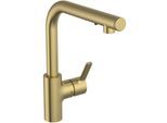 Ideal Standard Gusto Wand-Küchenarmatur A7817A2 brushed gold, mit Sensor-Flüssigseifenspender, Bausatz 2