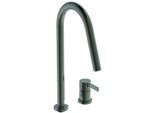 Ideal Standard Gusto Küchen-2-Loch-Armatur BD424A5 magnetic grey, mit hohem Rohrauslauf und herausziehbarer 2-Funktionshandbrause