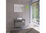 Keuco Stageline Waschtisch-Unterschrank 32863290000 80 x 55 x 49 cm, Lack Inox Seidenmatt, Glas Inox satiniert, ohne Elektrik