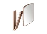 KEUCO iLook_move Kosmetikspiegel 17613290000 eckig, 5-fache Vergrößerung, Wandmodell, Rotgold gebürstet