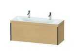 Duravit XViu Waschtisch-Unterschrank XV4613OB230C 120x48cm, 1 Auszug, schwarz matt, Rahmen C, Eiche natur