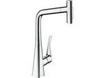 hansgrohe Metris Select M71 Küchenarmatur 73820000 mit Ausziehbrause, 2jet, chrom