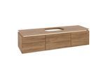 Villeroy und Boch Legato Waschtischunterschrank B761L0RH 160x38x50cm, Waschtisch mittig, mit LED-Beleuchtung, Kansas Oak