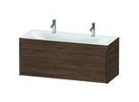 Duravit XViu Waschtisch-Unterschrank XV4613OB221C 120x48cm, 1 Auszug, schwarz matt, Rahmen C, nussbaum dunkel