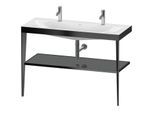 Duravit XViu Möbelwaschtisch-Kombination XV4718OB289 120 x 48 cm, mit Metallkonsole, schwarz matt, flannel grey hochglanz