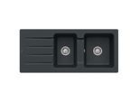 Villeroy & Boch Architectura Einbauspüle 338001S5 mit Ablaufgarnitur und Handbetätigung, Ebony