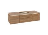 Villeroy und Boch Legato Waschtischunterschrank B759L0RH 140x38x50cm, Waschtisch mittig, mit LED-Beleuchtung, Kansas Oak