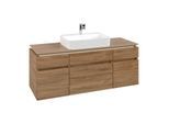 Villeroy und Boch Legato Waschtischunterschrank B76000RH 140x55x50cm, Waschtisch mittig, Kansas Oak