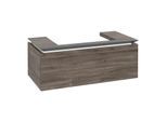 Villeroy und Boch Legato Waschtischunterschrank B694L0RK 100x38x50cm, Waschtisch mittig, mit LED-Beleuchtung, Stone Oak