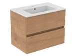Ideal Standard Eurovit Plus Möbelwaschtisch-Paket R0573Y8 Hamilton Eiche, 71x45x56,5cm, 1 Hahnloch