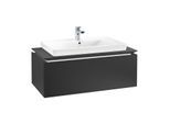 Villeroy & Boch Legato Waschtischunterschrank B694L0PD 100x38x50cm, mit LED-Beleuchtung, Black Matt Lacquer