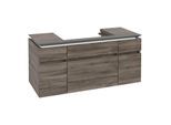 Villeroy und Boch Legato Waschtischunterschrank B697L0RK 120x55x50cm, Waschtisch mittig, mit LED-Beleuchtung, Stone Oak