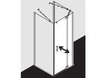 Kermi Filia XP Pendeltür 1-flügelig mit Festfeld FX1WR13020VYK 130 x 200 cm, silber hochglanz, ESG SR Opaco Clean, rechts, auf Duschwanne