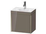 Duravit XViu Waschtisch-Unterschrank XV4631OB189C 45x33,3cm, 1 Tür, rechts, 1 Hahnloch, champagner matt, Rahmen C, flannel grey hochglanz