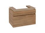 Villeroy und Boch Legato Waschtischunterschrank B679L0RH 80x55x50cm, Waschtisch mittig, mit LED-Beleuchtung, Kansas Oak