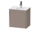 Duravit XViu Waschtisch-Unterschrank XV4631OB143C 45x33,3cm, 1 Tür, rechts, 1 Hahnloch, champagner matt, Rahmen C, basalt matt