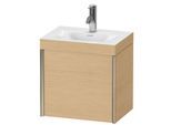 Duravit XViu Waschtisch-Unterschrank XV4631OB130C 45x33,3cm, 1 Tür, rechts, 1 Hahnloch, champagner matt, Rahmen C, Eiche natur