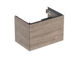 Geberit One Waschtisch-Unterschrank 505262006 74 x 50,4 x 47 cm, Nussbaum hickory/Melamin Holzstruktur, 2 Schubladen