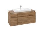 Villeroy und Boch Legato Waschtischunterschrank B69700RH 120x55x50cm, Waschtisch mittig, Kansas Oak