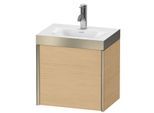 Duravit XViu Waschtisch-Unterschrank XV4631OB130P 45x33,3cm, 1 Tür, rechts, 1 Hahnloch, champagner matt, Rahmen P, Eiche natur