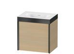 Duravit XViu Waschtisch-Unterschrank XV4631NB271P 45x33,3cm, 1 Tür, rechts, ohne Hahnloch, schwarz matt, Rahmen P, mediterrane eiche