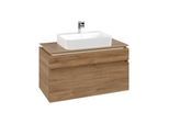 Villeroy und Boch Legato Waschtischunterschrank B75600RH 100x55x50cm, Waschtisch mittig, Kansas Oak