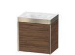 Duravit XViu Waschtisch-Unterschrank XV4631NB121P 45x33,3cm, 1 Tür, rechts, ohne Hahnloch, champagner matt, Rahmen P, nussbaum dunkel