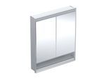 Geberit One Spiegelschrank 505822001 75 x 90 x 15 cm, Aluminium eloxiert, mit Nische und ComfortLight, 2 Türen