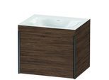 Duravit XViu Waschtisch-Unterschrank XV4609NB221C 60x48cm, 1 Auszug, ohne Hahnloch, schwarz matt, Rahmen C, nussbaum dunkel