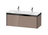 Duravit XViu Waschtisch-Unterschrank XV4613OB286P 120x48cm, 1 Auszug, schwarz matt, Rahmen P, cappucino hochglanz