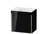 Duravit XViu Waschtisch-Unterschrank XV4630NB140C 45x33,3cm, 1 Tür, links, ohne Hahnloch, champagner matt, Rahmen C, schwarz hochglanz