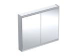 Geberit One Spiegelschrank 505814001 105 x 90 x 15 cm, Aluminium eloxiert, mit ComfortLight, 2 Türen