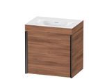 Duravit XViu Waschtisch-Unterschrank XV4630NB279C 45x33,3cm, 1 Tür, links, ohne Hahnloch, schwarz matt, Rahmen C, nussbaum natur