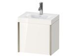 Duravit XViu Waschtisch-Unterschrank XV4631OB122C 45x33,3cm, 1 Tür, rechts, 1 Hahnloch, champagner matt, Rahmen C, weiß hochglanz