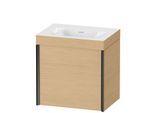 Duravit XViu Waschtisch-Unterschrank XV4630NB230C 45x33,3cm, 1 Tür, links, ohne Hahnloch, schwarz matt, Rahmen C, Eiche natur