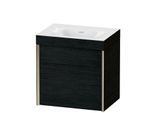 Duravit XViu Waschtisch-Unterschrank XV4630NB116C 45x33,3cm, 1 Tür, links, ohne Hahnloch, champagner matt, Rahmen C, Eiche schwarz