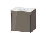 Duravit XViu Waschtisch-Unterschrank XV4630NB289C 45x33,3cm, 1 Tür, links, ohne Hahnloch, schwarz matt, Rahmen C, flannel grey hochglanz