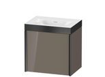 Duravit XViu Waschtisch-Unterschrank XV4630NB289P 45x33,3cm, 1 Tür, links, ohne Hahnloch, schwarz matt, Rahmen P, flannel grey hochglanz