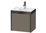 Duravit XViu Waschtisch-Unterschrank XV4630OB290P 45x33,3cm, 1 Tür, links, 1 Hahnloch, schwarz matt, Rahmen P, flannel grey seidenmatt