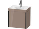 Duravit XViu Waschtisch-Unterschrank XV4630OB286C 45x33,3cm, 1 Tür, links, 1 Hahnloch, schwarz matt, Rahmen C, cappucino hochglanz